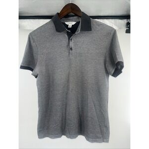 Calvin Klein Men's S Classic Fit Short Sleeve Liquid Touch Polo Shirt Gray/Black